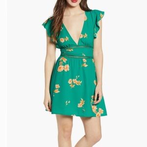 Leith Green & Yellow Floral Dress